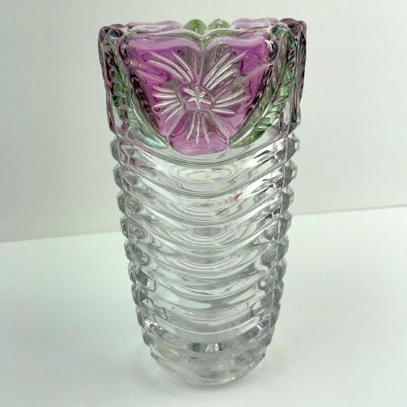 Crystal Clear 24% Lead Crystal Etched Vases (2) - Picture 4 of 12